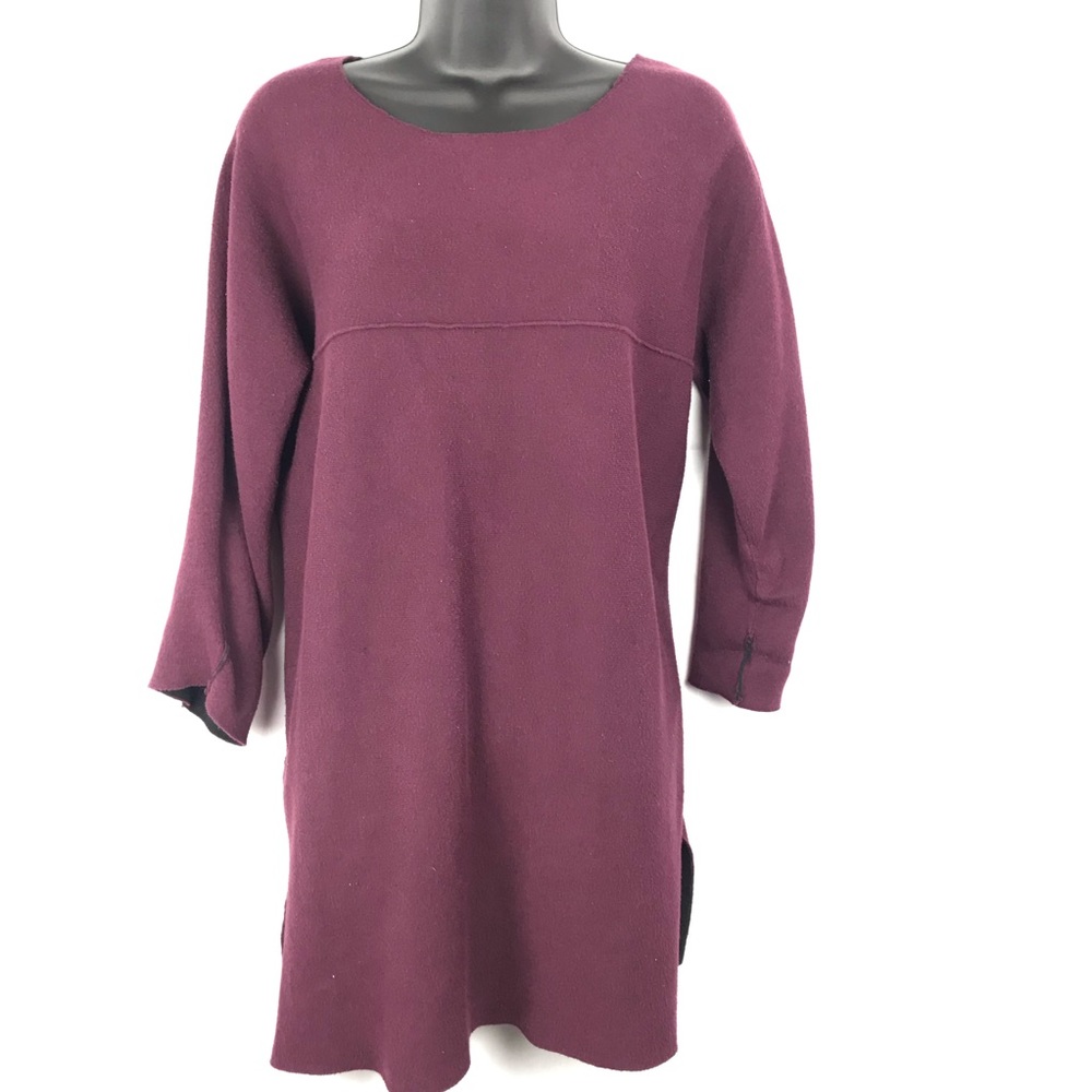 Tahari Purple Tunic Sweater with Pockets M